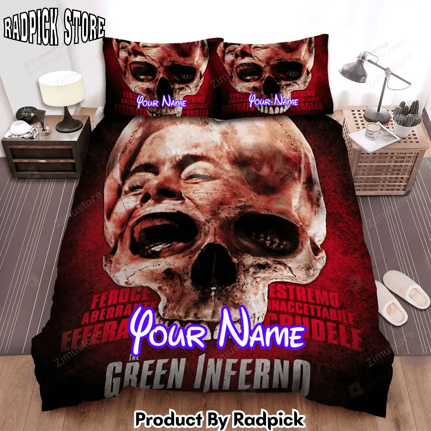 Radpick the green inferno movie skullcap photo bed sheets spread comforter duvet cover personalized name bedding sets rp3271240